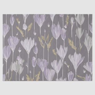 Elegante Lavendar Witte Boho Wildflower Floral Tissuepapier