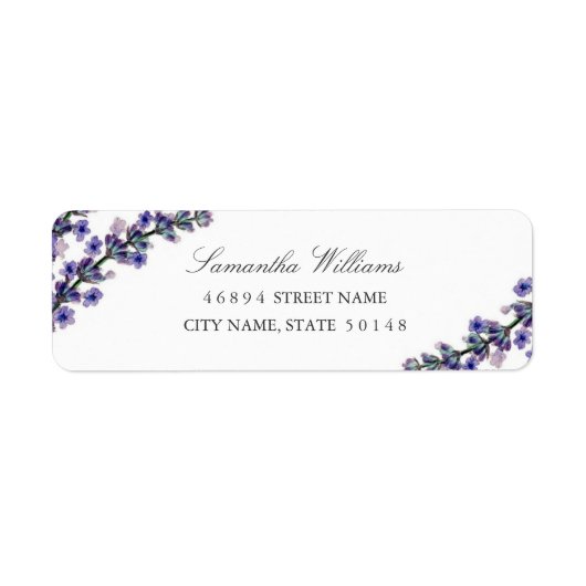 Elegante lavendel adreslabels etiket (Voorkant)
