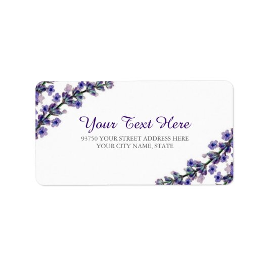 Elegante lavendel adreslabels etiket (Voorkant)