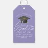 Elegante lavendel afstudeerfeest cadeaulabel (Voorkant)