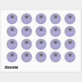 Elegante lavendel afstudeerfeest ronde sticker (Vel)