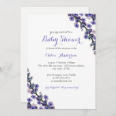Elegante Lavendel Baby shower Douche Uitnodiging (Voorkant / Achterkant)