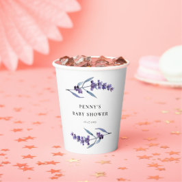Elegante Lavendel Baby Shower Papieren Bekers