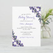 Elegante lavendel baby shower uitnodiging (Staand voorkant)