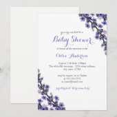 Elegante lavendel baby shower uitnodiging (Voorkant / Achterkant)