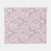 Elegante lavendel barok damast fleece deken (Voorkant (Horizontaal))