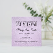 Elegante Lavendel Bat Mitzvah Faux Glitter Paint Kaart (Staand voorkant)