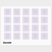 Elegante Lavendel Bedankkaart Vierkante Sticker (Vel)