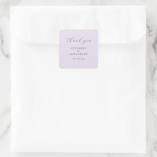 Elegante Lavendel Bedankkaart Vierkante Sticker