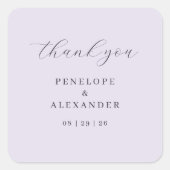 Elegante Lavendel Bedankkaart Vierkante Sticker (Voorkant)