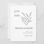 Elegante lavendel Bewaar de datum Kaart (Voorkant)