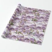 Elegante Lavendel Bloei Inpakpapier Rol (Uitgerold)