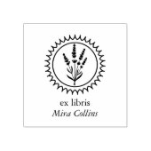 Elegante lavendel bloem kader Ex Libris naam Rubberstempel (Afrduk)