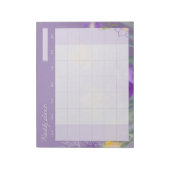 Elegante lavendel bloem maandelijkse planner notitieblok (Linkerzijde)