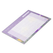 Elegante lavendel bloem maandelijkse planner notitieblok (Schuin)
