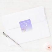 Elegante lavendel bloem paars zomer  vierkante sticker (Envelop)