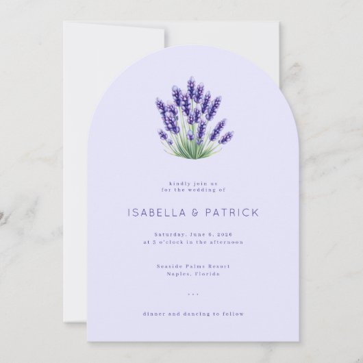 Elegante lavendel bloemboeket kaart (Voorkant)