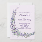 Elegante Lavendel Bloemen 65ste Verjaardag Kaart (Voorkant)