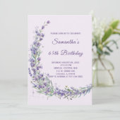 Elegante Lavendel Bloemen 65ste Verjaardag Kaart (Staand voorkant)