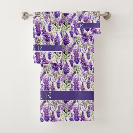Elegante Lavendel Bloemen Bad Handdoek (Insitu)