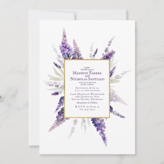 Elegante Lavendel Bloemen Bloemen Bloemen Bloemen  Kaart (Voorkant)