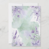 Elegante Lavendel Bloemen Bruids Douche Uitnodigin Kaart (Achterkant)