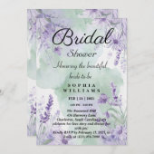 Elegante Lavendel Bloemen Bruids Douche Uitnodigin Kaart (Voorkant / Achterkant)