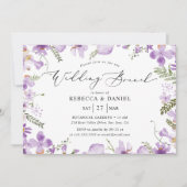 Elegante Lavendel Bloemen Bruiloft Brunch Kaart (Voorkant)