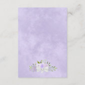 Elegante Lavendel Bloemen Bruiloft Details QR Code Informatiekaartje (Achterkant)