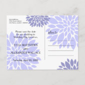 Elegante Lavendel Bloemen Burst Foto Sla de datum  Aankondigingskaart (Achterkant)