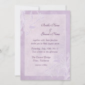 Elegante Lavendel Bloemen Huwelijksuitnodigingen Kaart (Voorkant)