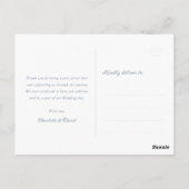 Elegante Lavendel Bloemen Kant Trouwen Dank u Briefkaart (Achterkant)