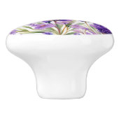 Elegante Lavendel Bloemen Keramische Knop (Zijkant)