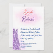 Elegante Lavendel Bloemen Ontwerp Wedding Kaart (Achterkant)