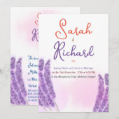 Elegante Lavendel Bloemen Ontwerp Wedding Kaart (Voorkant / Achterkant)