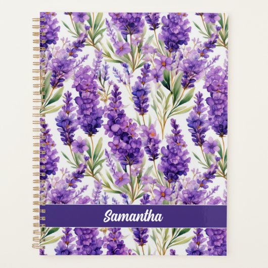 Elegante Lavendel Bloemen Planner (Voorkant)