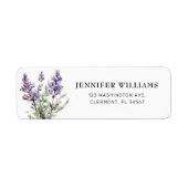 Elegante Lavendel Bloemen Retouradres Labels (Voorkant)