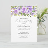 Elegante Lavendel Bloemen Roos Housewarming Kaart (Staand voorkant)
