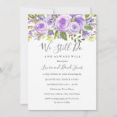 Elegante Lavendel Bloemen Roos Huwelijksgelofte Ve Kaart (Voorkant)