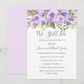 Elegante Lavendel Bloemen Roos Huwelijksgelofte Ve Kaart (Voorkant / Achterkant)