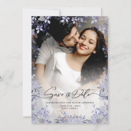 Elegante Lavendel Bloemen Save the Date Kaart
