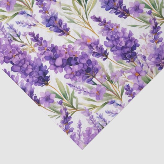 Elegante Lavendel Bloemen Tissuepapier (Detail)