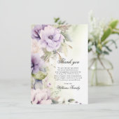 Elegante lavendel bloemenbegrafenis dank u | FOTO Kaart (Staand voorkant)