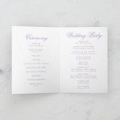 Elegante Lavendel Bloemenkroon Monogram Huwelijk Programma (Binnen)