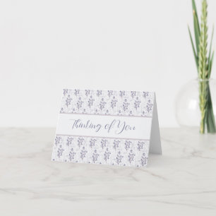 Elegante Lavendel Bloemenpatroon Notitie Kaart