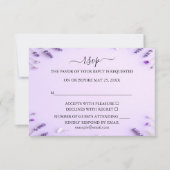 Elegante lavendel bloementuin bruiloft RSVP kaartje (Voorkant)