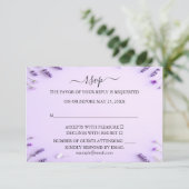 Elegante lavendel bloementuin bruiloft RSVP kaartje (Staand voorkant)