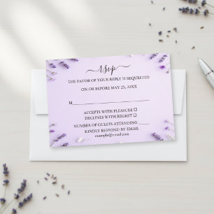 Elegante lavendel bloementuin bruiloft RSVP kaartje