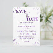 Elegante lavendel bloementuin bruiloft save the date (Staand voorkant)