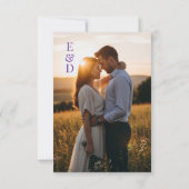 Elegante lavendel bloementuin bruiloft save the date (Achterkant)
